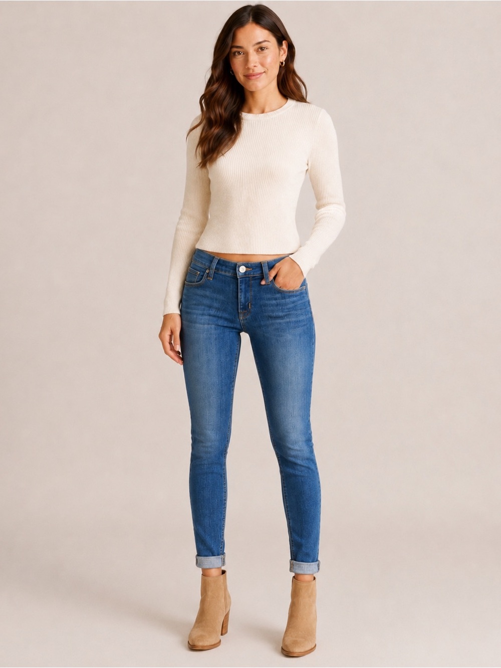 Hudson Harkin Crop Skinny Cuff Jeans Size 23